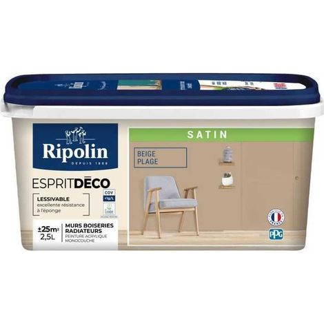 Esprit déco multi-supports beige plage satin - RIPOLIN - 2,5 L