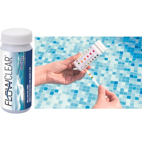 ACQUA TEST PER PISCINE E SPA STRISCE 3 IN 1- - 50 strisce in flacone (art.58142) - 3 pezzi BESTWAY