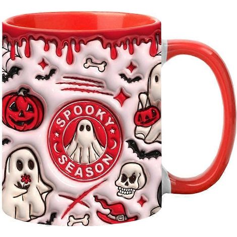 3D-Halloween-Keramikbecher mit Henkel, 350 ml, gruseliger Teebecher für Zuhause, Schule oder Esstisch SP-2 (1/5)