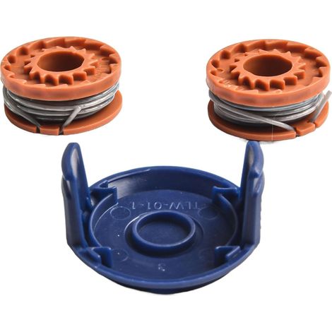 Lot de 2 bobines de fil et couvercle pour débroussailleuse BAUKER CGT18LW – Pièces de rechange pour Gardenline pour macallister pour McGregor (1/5)