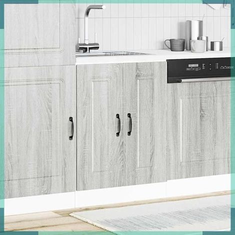 853443 Meuble bas pour évier Kalmar sonoma gris bois d'ingénierie (1/5)