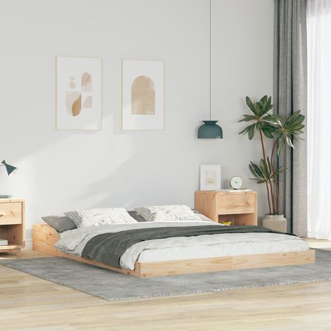 Bettrahmen Braun 140 x 220 cm Massives Kiefernholz vidaXL (1/5)