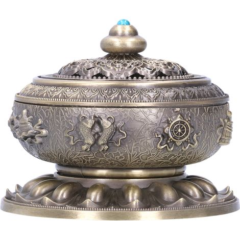 Brûleur D'Encens - Alliage De Zinc - Style Antique Pour Méditation Et Décoration Intérieure - 8 cm - 380 g (1/5)