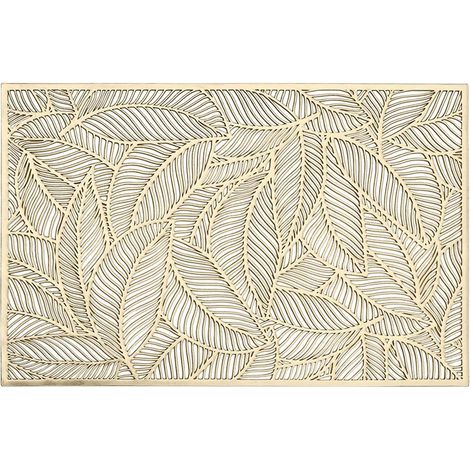 Goldene rechteckige Tischsets für den Esstisch, 6er-Set, metallische, ausgehöhlte Tischsets, Vinyl-Tischsets für Tischdekoration, Hochzeitsakzent, Tafelaufsatz