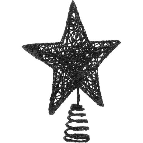 Étoile de Sapin de Noël en Fer Noir, Décoration Élégante (1/5)