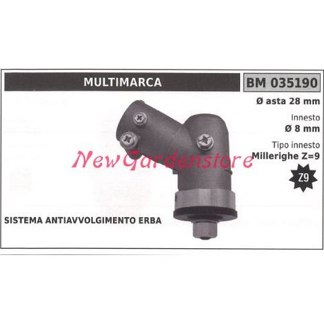 Coppia conica decespugliatore 035190 Ø asta 28 Ø innesto 8 millerighe Z 10