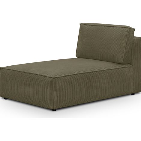 Méridienne modulable en velours côtelé vert kaki - Harper Mod (1/4)