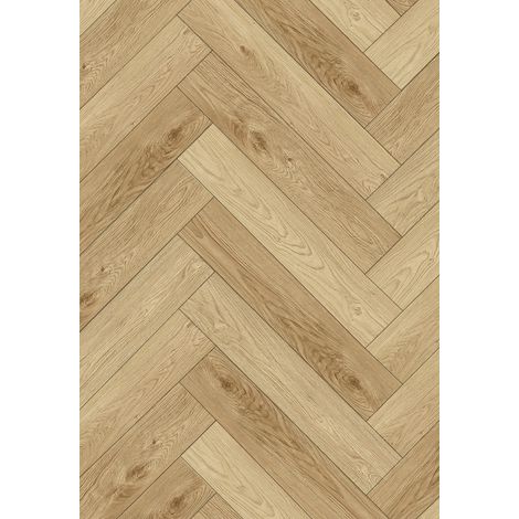 Mexen Anniston Vinylpaneele Fischgrätmuster 570 x 95 mm LVT Dryback 2,5 mm, PVC-Unterlage, 4 V-Fuge, Eiche (1/2)