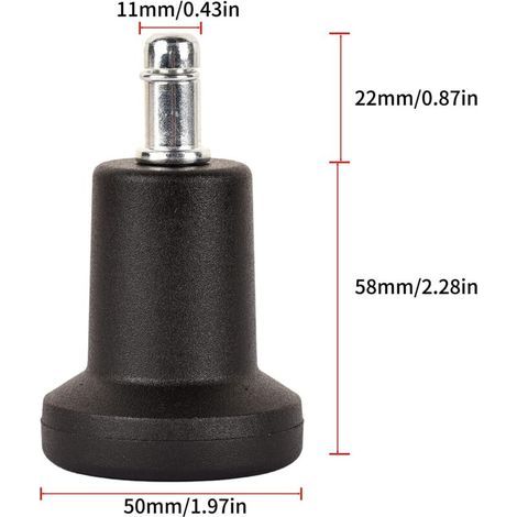 Pieds fixes (5 pièces) pour chaise de bureau, chaise d'ordinateur pivotante, antidérapante, sûre et stable (1/3)