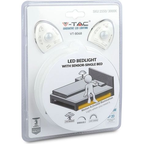 Kit Strip LED 1.2M 2.8W/M Luce Scendiletto Doppio 4000K Dimmerabile Alimentatore + Sensore di Movimento PIR SKU-2551 (1/5)