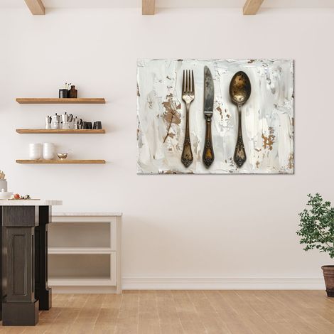 Wandbild Shabby-Chic-Besteck 60x40 (1/4)