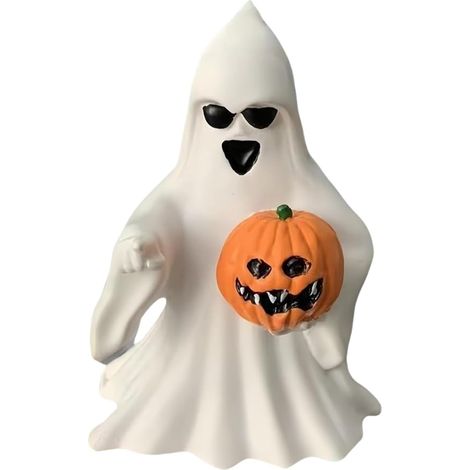 Figurine fantôme effrayante et mignonne en résine - Décoration d'Halloween pour porche, maison et bureau - Accessoire festif amusant (1/5)