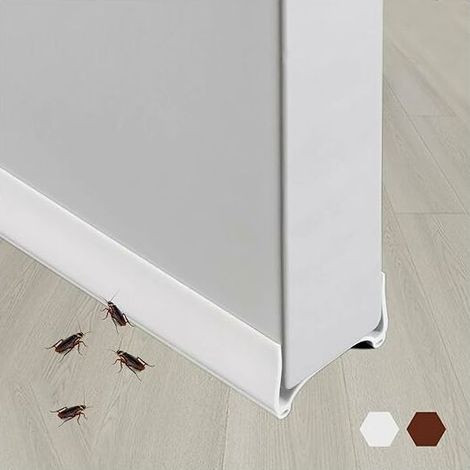 Bas de Porte Isolant, Boudin de Porte Stop Froid,Bas de Porte Adhésif,Joint Porte Calfeutrage Adhesif Isolant Silicone,Anti Bruit Poussière Stop à l'air Froid Anti Souris(Double-White (1/4)