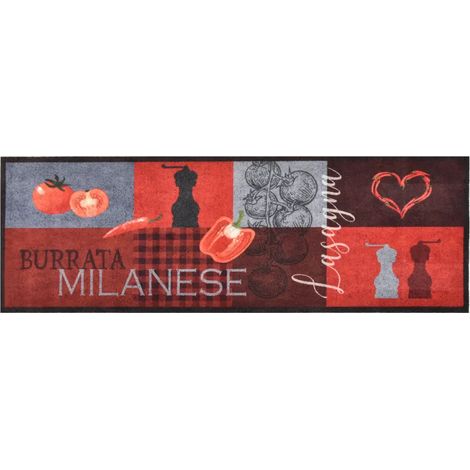 Tapis de cuisine lavable rectangulaire en polyamide 60 x 300 cm antidérapant design imprimé tomates (1/5)