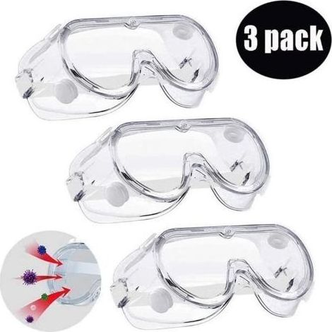 Schutzbrille (Paar), medizinische Schutzbrille, spritzwassergeschützt, speichelabweisend, beschlagfrei, transparente Schutzbrille (1/4)