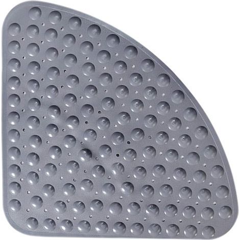 Tapis de douche d'angle en caoutchouc Sector, tapis de bain antidérapant, tapis antibactérien quadrant avec ventouses pour douche ou bain, tapis de bain antidérapant, 54 x 54 cm (1/5)