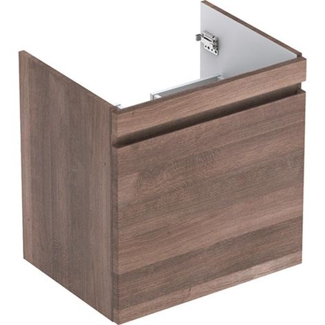 Mueble bajo lavabo Geberit Renova Plan, con un cajón y un cajón inglés: Ancho 57,6cm, Alto 58,6cm, Fondo 43,8cm, Roble / Lámina decorativa estructurada