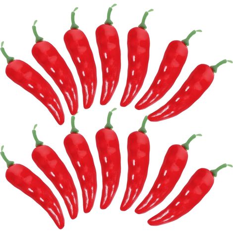 20 Pièces de Mini Poivrons Artificiels en Mousse Rouge Légers et Solide, Décoration Réaliste pour Magasin de Légumes et Jardin D'garçon et Filles (1/5)