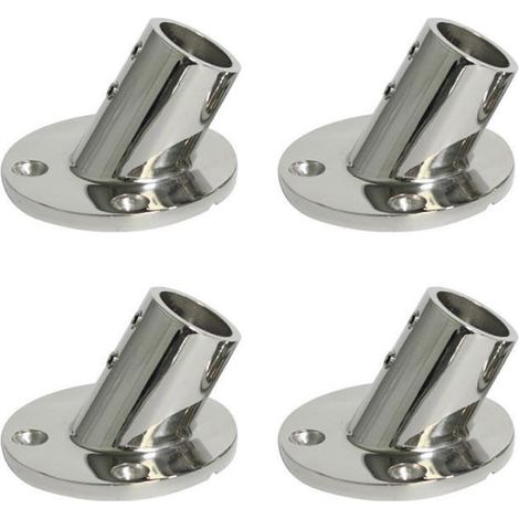 4 raccords de main courante en acier inoxydable marin, angle de 60°, diamètre 22 mm (7/8 pouce), base ronde, pour accessoires de bateaux à rames (1/5)