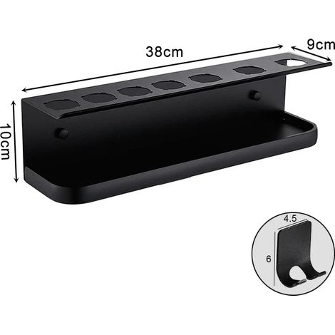 (Modèle 1) Support mural pour sèche-cheveux compatible avec le sèche-cheveux Dyson Airwrap et le fer à friser - Étagère de rangement - Organisateur de salle de bain FR2002 (1/5)