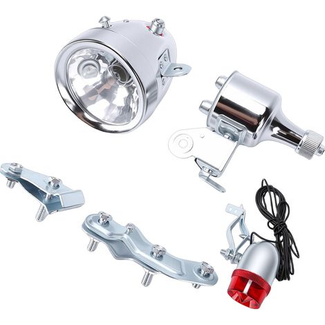 Générateur de dynamo de vélo 12V 5,5W, Kit d'éclairage avant et arrière pour vélo, étanche, avec générateur à friction, pour phare de vélo et feu arrière (1/5)