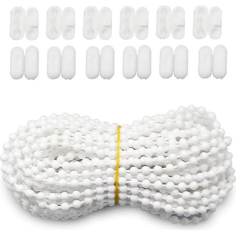 Cordon de store enrouleur blanc – 10 m – 10 connecteurs – Pièces de rechange pour stores verticaux (1/5)