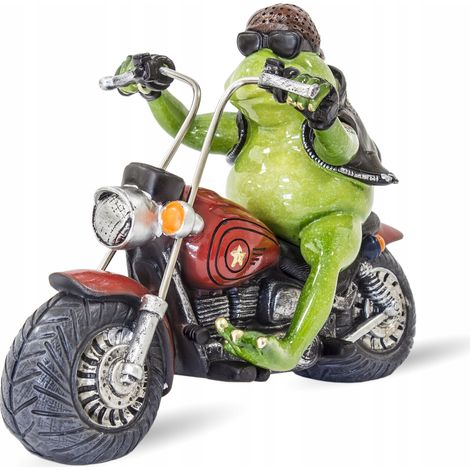 Motorradfahrer-Froschfigur Dekorationsgeschenk (1/5)