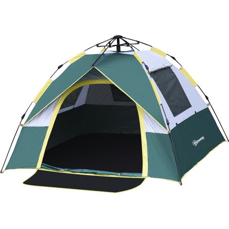 Tente de camping 3 personnes dôme escamotable fenêtre sacoche crochet toile de sol colonne d'eau 1000 mm