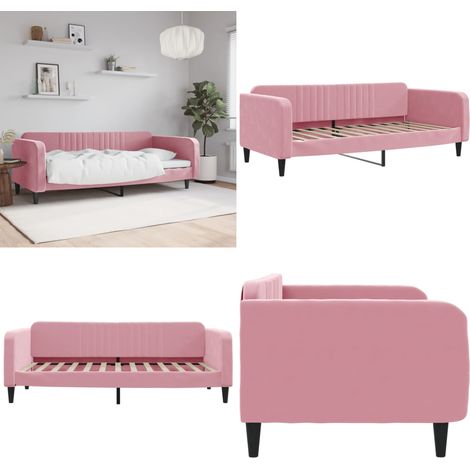 Tagesbett Rosa 100x200 cm Samt - Sofa - Schlafsofa (1/5)