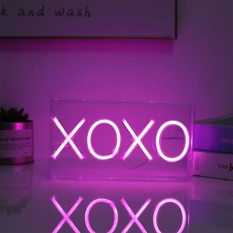 Panneau LED I-Total XL2765 Rectangulaire avec prise USB idéal pour Chambre Motif XOXO, Décoration (1/4)