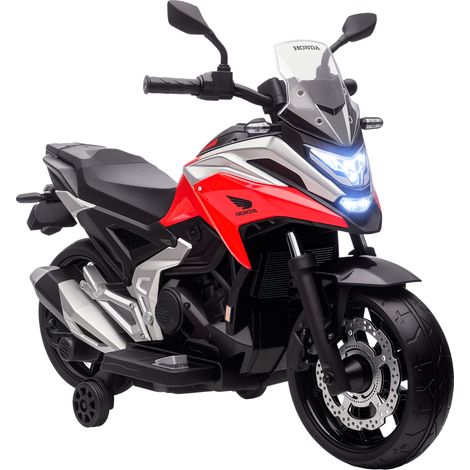 12V Honda Licensed Kids Electric Motorbike w/ Music, Safety lights, Early Education Function, for Ages 3-6 Years, Red