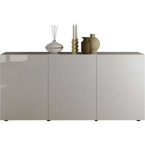 Buffet AUCUNE RICCIONE 3 portes Blanc laqué brillant L191 x P42 x H84 cm (1/5)