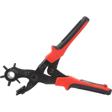 Pince perforatrice multifonctionnelle pour cuir, bracelet de montre, rouge et noir (1/5)