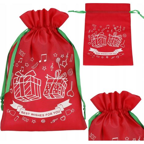 SACCO PER REGALI SOTTO L'ALBERO BORSA REGALO NATALIZIA 36x24,5CM DECORATIVO
