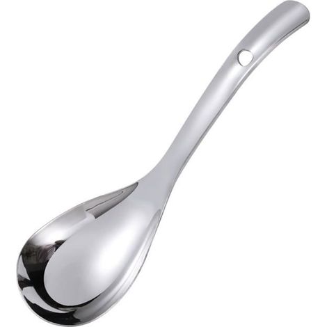 cuillère à riz à long manche en acier inoxydable, louche, vaisselle de cuisine pour la maison, le restaurant (argent)