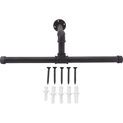 Porte-vêtements mural flottant en fer noir, patère multifonctionnelle pour manteaux et chapeaux, support suspendu robuste (1/5)