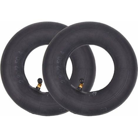 ZVD - 2 cámaras de aire con vástago de válvula doblado TR87 2.80/2.50-4 280/250-4, repuesto para carretillas, carros utilitarios, cortadoras de césped, carretillas, plataformas rodantes y scooters. (1/4)