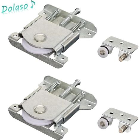 Dolaso – Roulette porte coulissante 2 paires – Roues en fer et nylon – Diamètre 4.2 cm – Pour armoires, placards et fenêtres