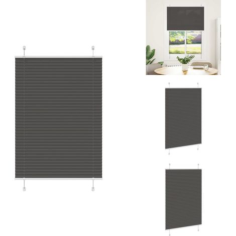 Plissee Schwarz 90x100 cm Stoffbreite 89,4 cm Polyester - Plissee - Plissees - Faltrollo - Jalousie (1/5)