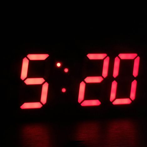 Horloge Murale Numerique Led - Affichage Heure Date Temperature - Mode Nuit Reglable - Alimentation Usb - Pour Cuisine Chambre Bureau - 1 Piece (1/5)