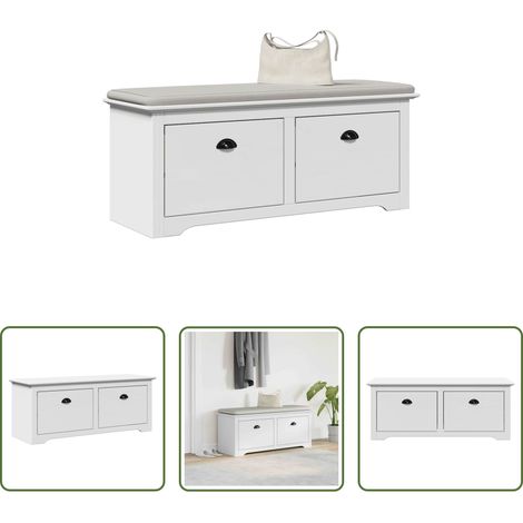 vidaXL Holzflurbank -  Flurbank BODO Weiß 114x40x45 cm (1/5)