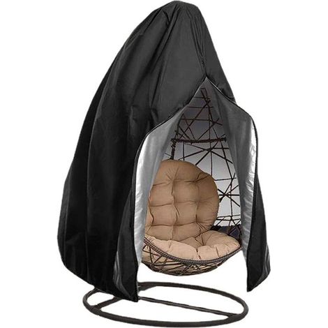 Housse de chaise suspendue, grande bâche, housse de protection pour chaises flottantes, tissu avec housse en PU, imperméable et respirante (noir) (1/5)