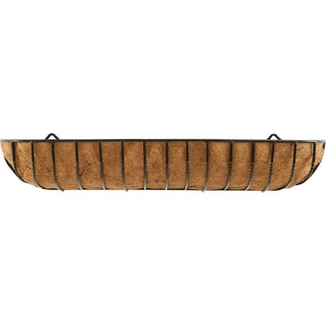 Manor Garden Black Metal Wall Basket Manger Trough Planter (120cm) (1/5)