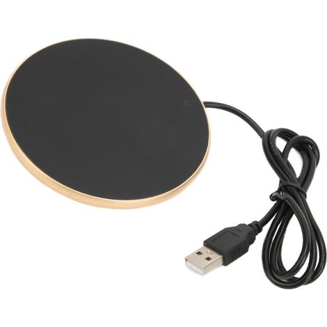 Chauffe-bougie intelligent, compact et portable, avec arrêt automatique, étanche et résistant à l'usure, servant également de dessous de tasse chauffant (doré). (1/5)