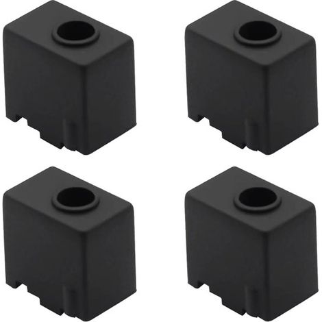 3D-Drucker-Ersatzteile 3D-Druckerdüsen 4-teiliges Set Silikonschläuche hochtemperaturbeständig schwarzer Schutz für Heizblock geeignet für