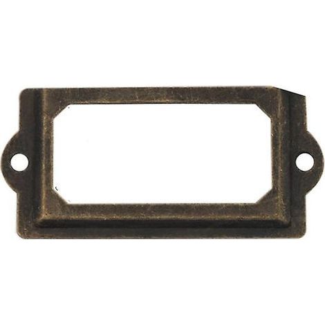 32 porte-étiquettes métalliques pour bibliothèques, armoires, tiroirs - 70 x 33 mm avec vis (1/5)