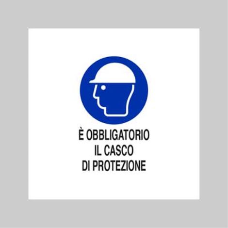 Cartello 'obbligatorio il casco di protezione' 40x60 cm (10 pezzi) (1/4)