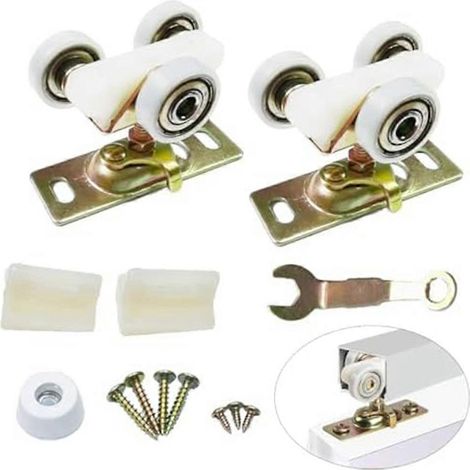 Ensemble de rouleau de suspension supérieur pour porte coulissante à galandage, compatible avec les kits de quincaillerie modèles 1125 et 1500. (1/5)