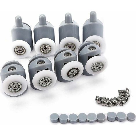 royaluxe - 8x Rouleau Double Rouleau Roulette Porte Douche Salle De Bains - Rouleau Diamètre 25mm (1/5)