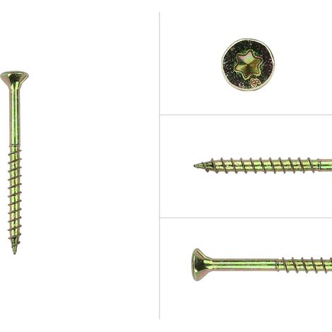 Vis pour panneaux agglomérés galvanisées jaunes 4 x 50 mm Torx 20